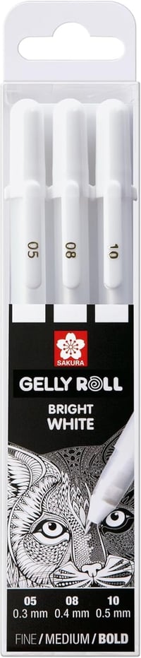 Image 1 of Sakura Gelly Roll pen White (3pcs)