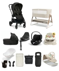 Image 1 of Vardo Pushchair Ultimate Newborn Bundle with Cybex Cloud T (13 Pieces) - Noir