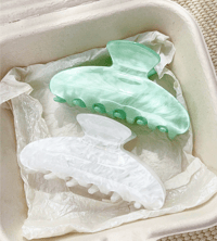 Image 1 of Pearl Marble Hair Claw (jade set)