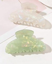 Image 2 of Pearl Marble Hair Claw (crystal set)