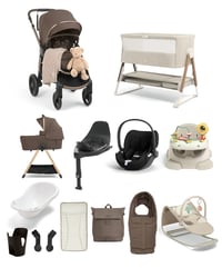 Image 1 of Ocarro 2 Pushchair Ultimate Newborn Bundle with Cybex Cloud T (16 Pieces) - Crema