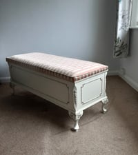 Image 1 of Olympus French Louis style Ottoman/Window seat/ Blanket Bedding Box.