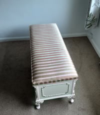 Image 4 of Olympus French Louis style Ottoman/Window seat/ Blanket Bedding Box.