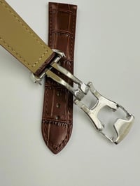 Image 5 of Omega Seamaster 22mm Brown Leather watch strap With Stainless Steel Deploy Clasp