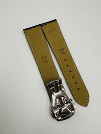 Image 4 of Omega Seamaster 22mm Black Leather watch strap With Stainless Steel Deploy Clasp