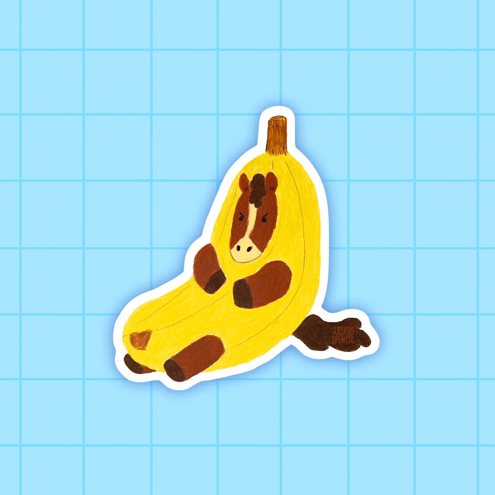 Image of Banana horse mini vinyl sticker