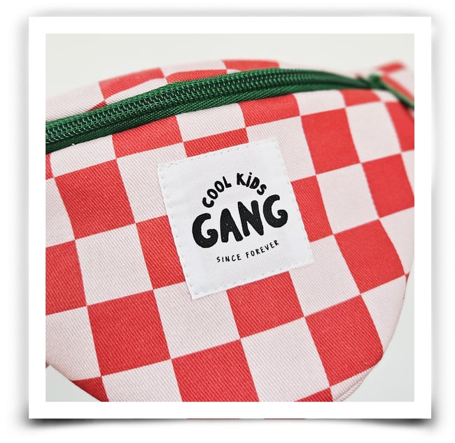 Banane enfant damier rouge et rose