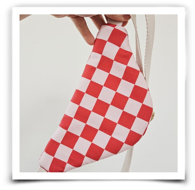 Banane enfant damier rouge et rose