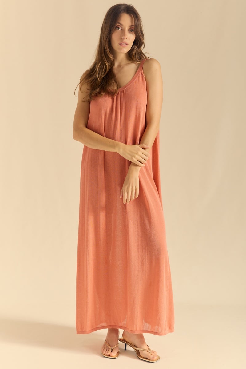 Image of 3-Vestido vuelo escote fruncido