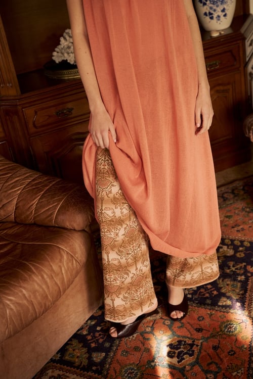 Image of 3-Vestido vuelo escote fruncido