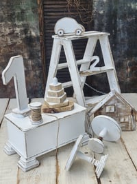 Image 2 of     Wooden stool  WHITE