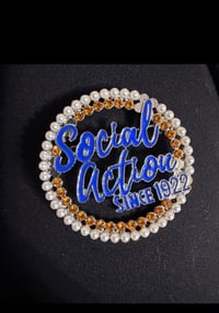 Image 1 of Social Action “Since 1922” Rhinestone Brooch Pin