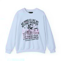 Image 15 of  "My Mind Is Like My Internet Browser, crewneck sweatshirt 