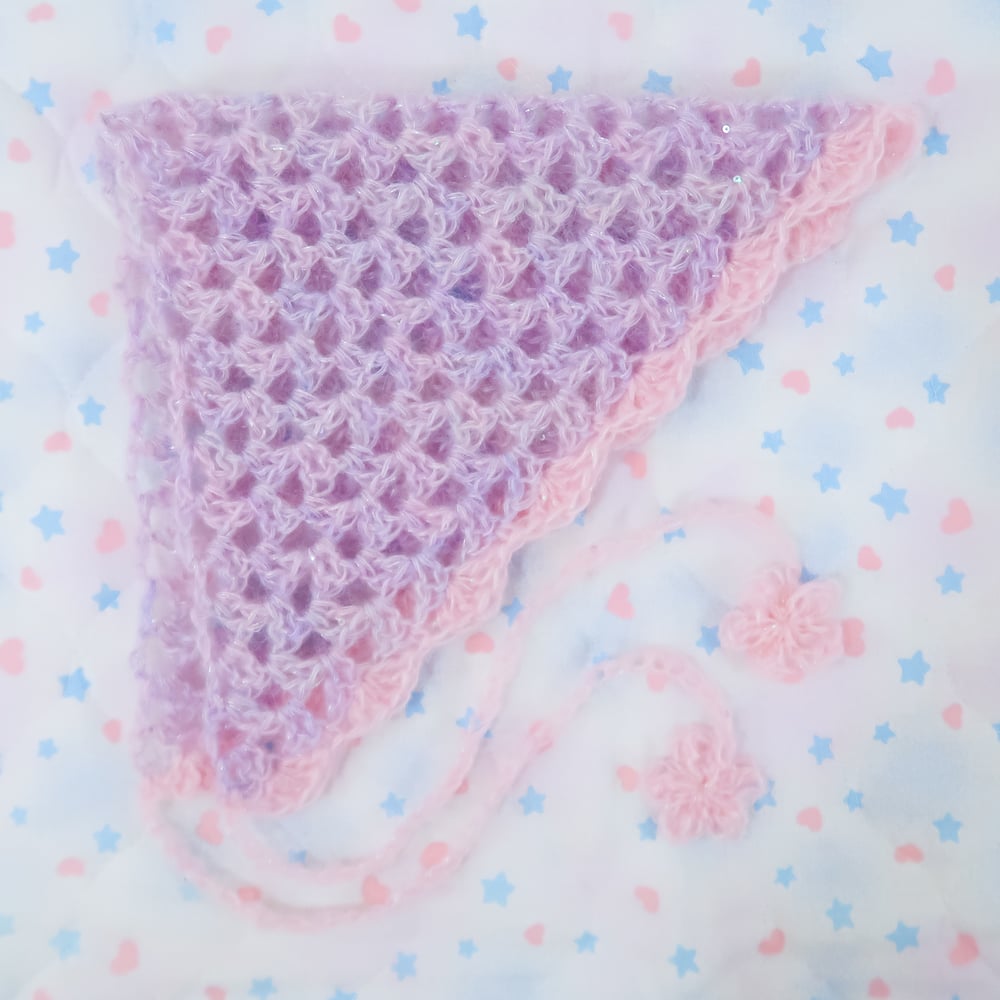 Crochet Bandana Headdress: Light Lavender