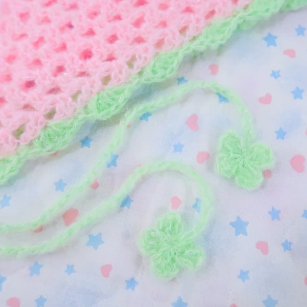 Crochet Bandana Headdress: Pink Strawberry