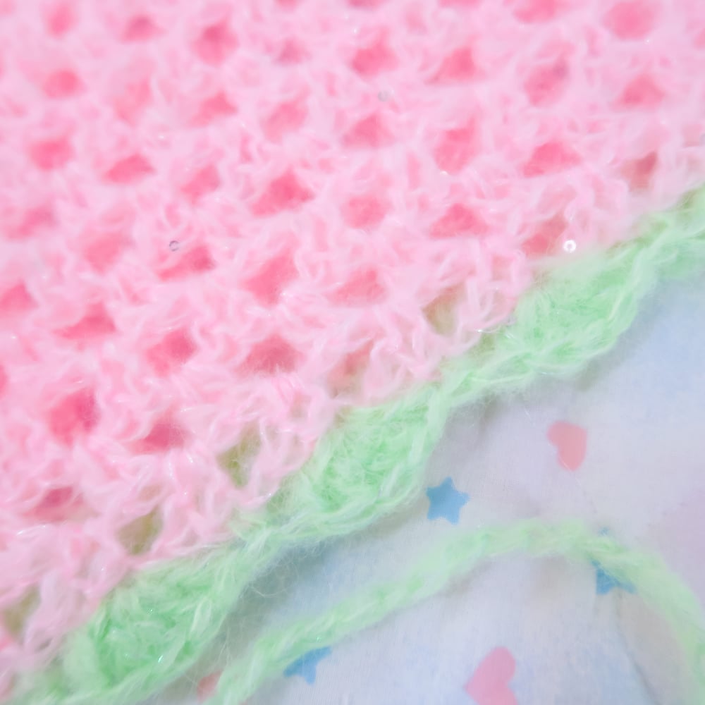 Crochet Bandana Headdress: Pink Strawberry