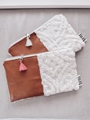 Image of Leather and White Pouch 