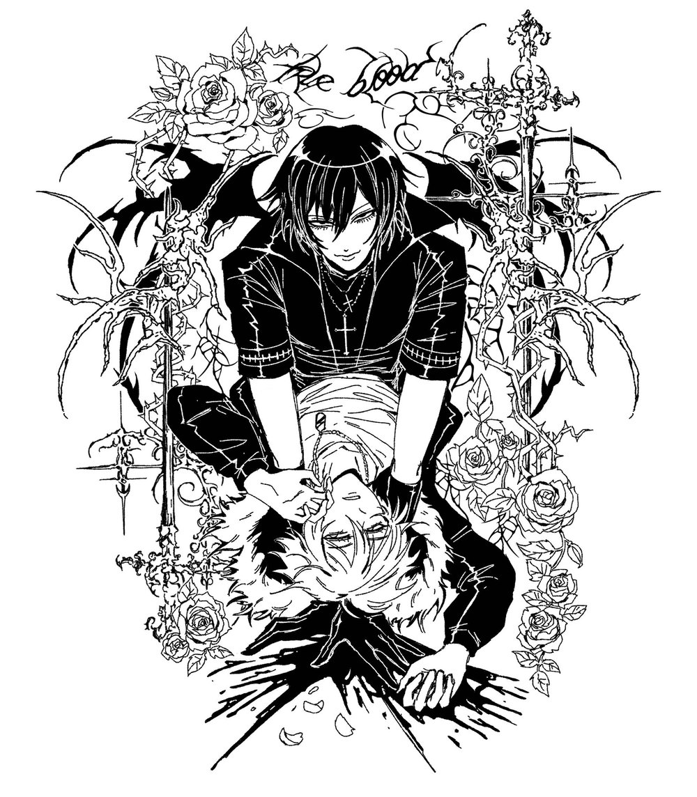 Image of [PREORDER] Togainu No Chi, Shiki x Akira Screen Printed Shirt