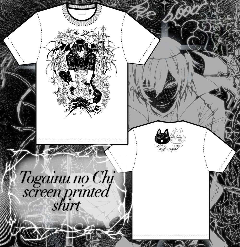 Image of [PREORDER] Togainu No Chi, Shiki x Akira Screen Printed Shirt