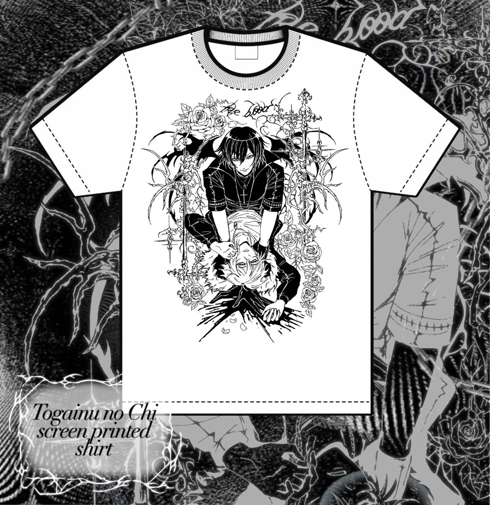Image of [PREORDER] Togainu No Chi, Shiki x Akira Screen Printed Shirt