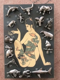 Image 2 of Vintage Pewter Animal Biker Pins 