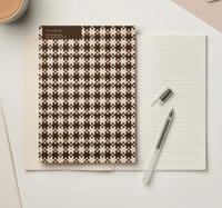 kinshipped - A5 brown umber flower blanket notebook