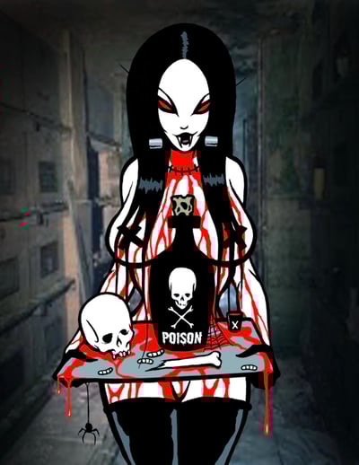 Image of NEW!  Care for a sip of Cyanide - signed print 