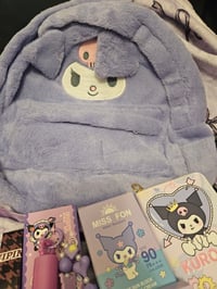 Image 2 of Kuromi Fluffy Bookbag Bundle 
