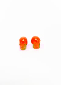 Image 1 of Orange Skull Valve Stem Caps