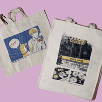 Image 1 of Tote Bags (WaHo and Mob Psycho 100 Reigen w doggy!)