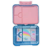 Image 4 of Mum Made Yum Bento Lunchbox (Large) 4 or 6 compartment interchangeable bento - Blue Sparkle Unicorn