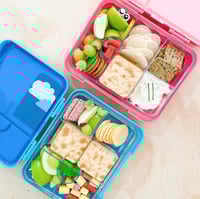 Image 3 of Mum Made Yum Bento Lunchbox (Large) 4 or 6 compartment interchangeable bento - Blue Sparkle Space