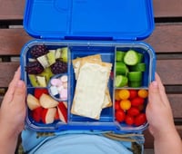 Image 3 of Mum Made Yum Bento Lunchbox (Medium) 4 or 6 compartment interchangeable bento - Blue Sparkle Gamer