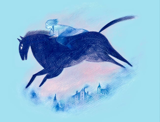 The Blue horse ~ Giclee print