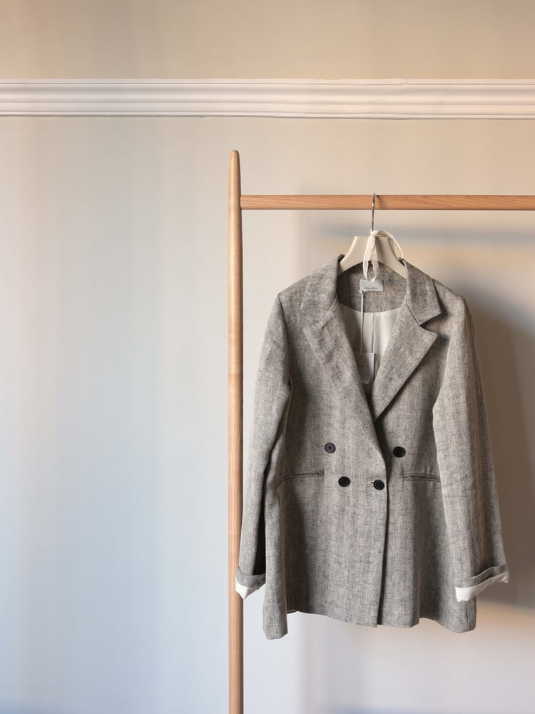 Image of Blazer spigato in lino