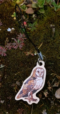 Image 8 of Owl/wood pigeon wooden/acrylic charms