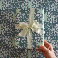 Image 3 of Green Trailing Violets Double Sided Floral Gift Wrap | 500 x 700 mm 