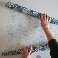 Image 5 of Green Trailing Violets Double Sided Floral Gift Wrap | 500 x 700 mm 