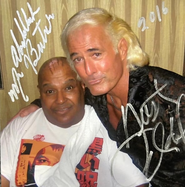 Image of RARE!!!  Signed Photo of Austin Idol and Abdullah The Butcher Together!!!