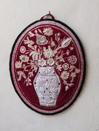 Image 2 of White Flowers on Red Velvet