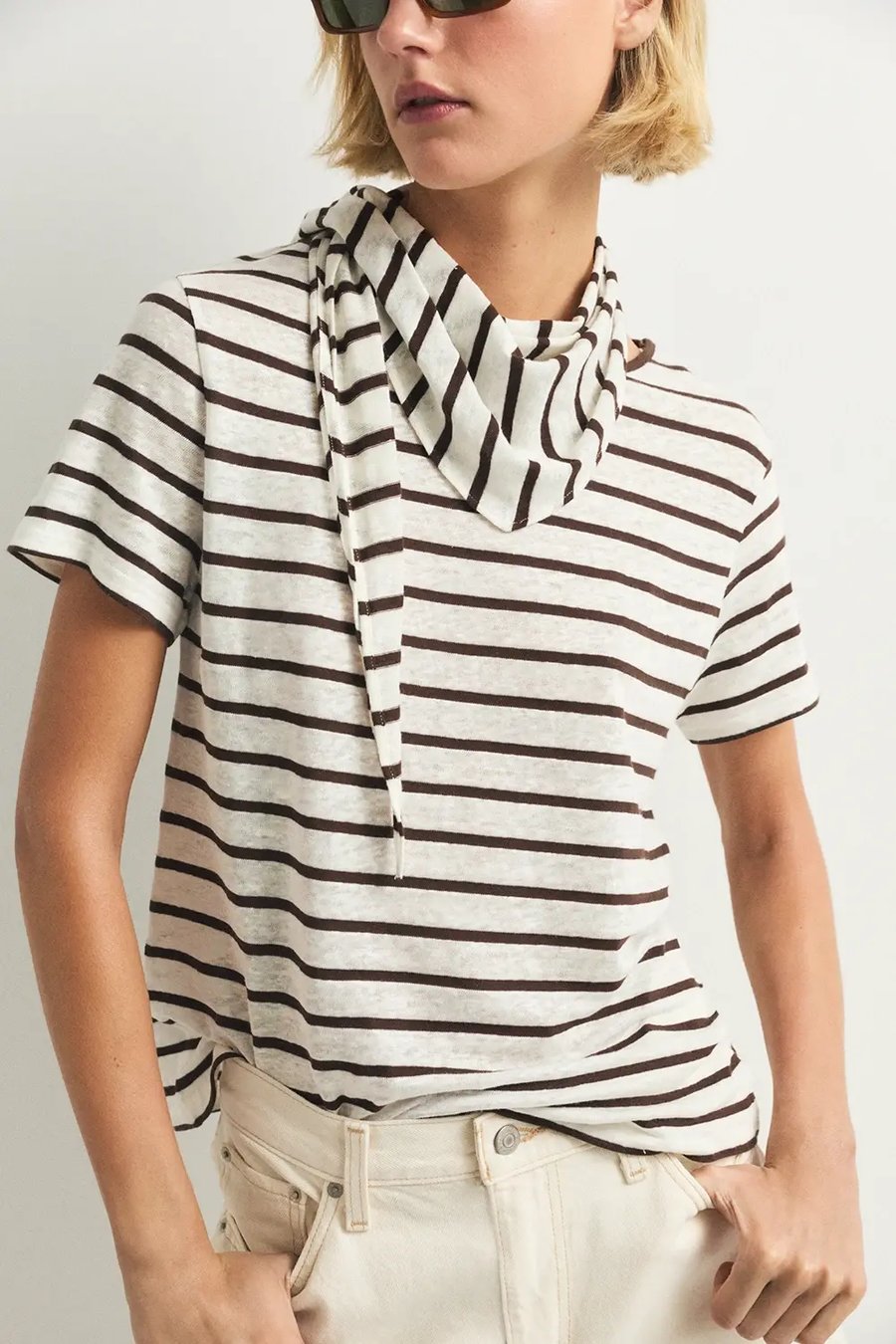 Image of 1-Camiseta Begur rayas marrron