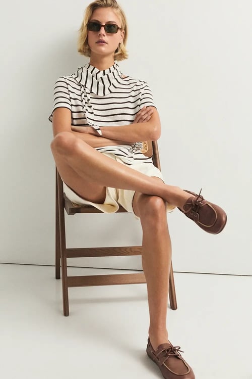 Image of 1-Camiseta Begur rayas marrron