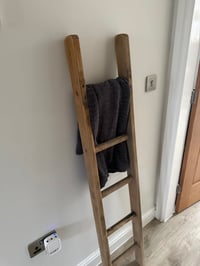 Image 3 of Rustic Vintage Blanket Ladder