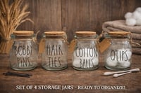 Small glass bathroom storage jars- set of 4