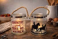 Candle holders- Country Western themed- Set of 2