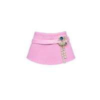  CANDY CC RHINESTONE/GOLD BELT SKIRT