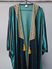Image 1 of Tatreeze Velvet Abaya Green/Red/Navy (Made in Jordan) copy