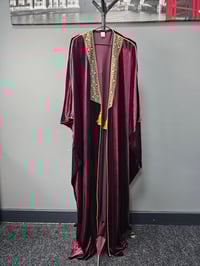 Image 6 of Tatreeze Velvet Abaya Green/Red/Navy (Made in Jordan) copy
