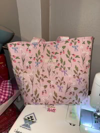 Strawberry bow Quilted tote bag