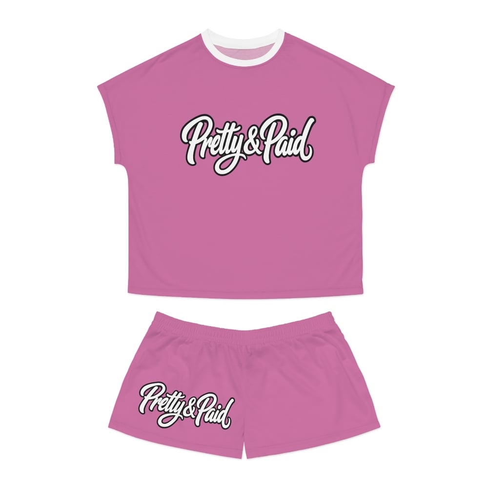 Image of Pretty & Paid Women's Pajama Set Pink Short Sleepwear Set